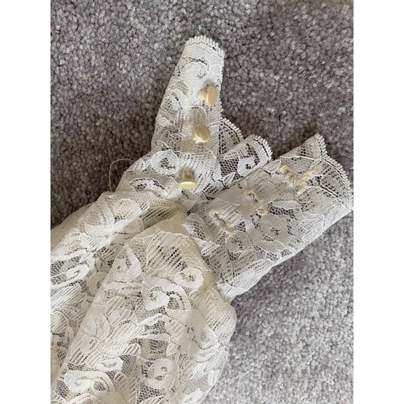 Vintage Alice Stuart Sheer Lace Blouse Ruffles & Long Sleeves Size 8 - Picture 6 of 11